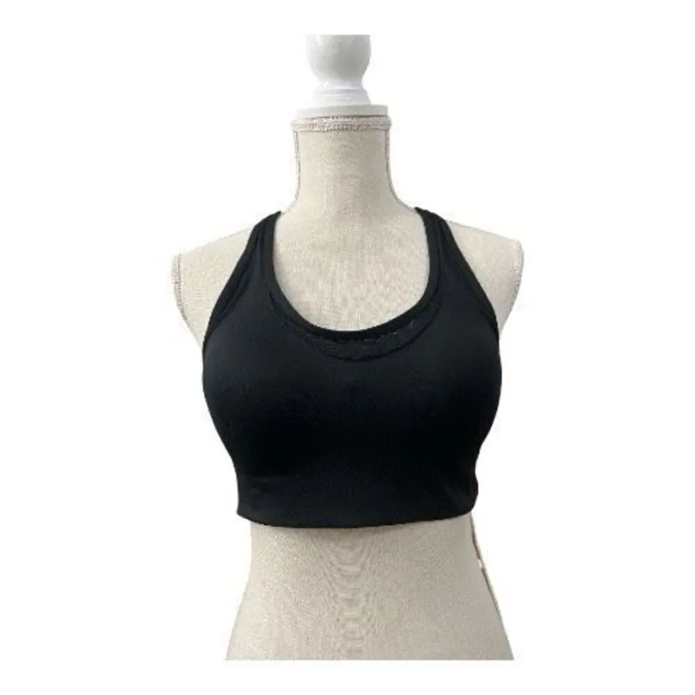 Victoria's Secret Pink Sport Bra M Ultimate Lightly Lined Black Back Closure